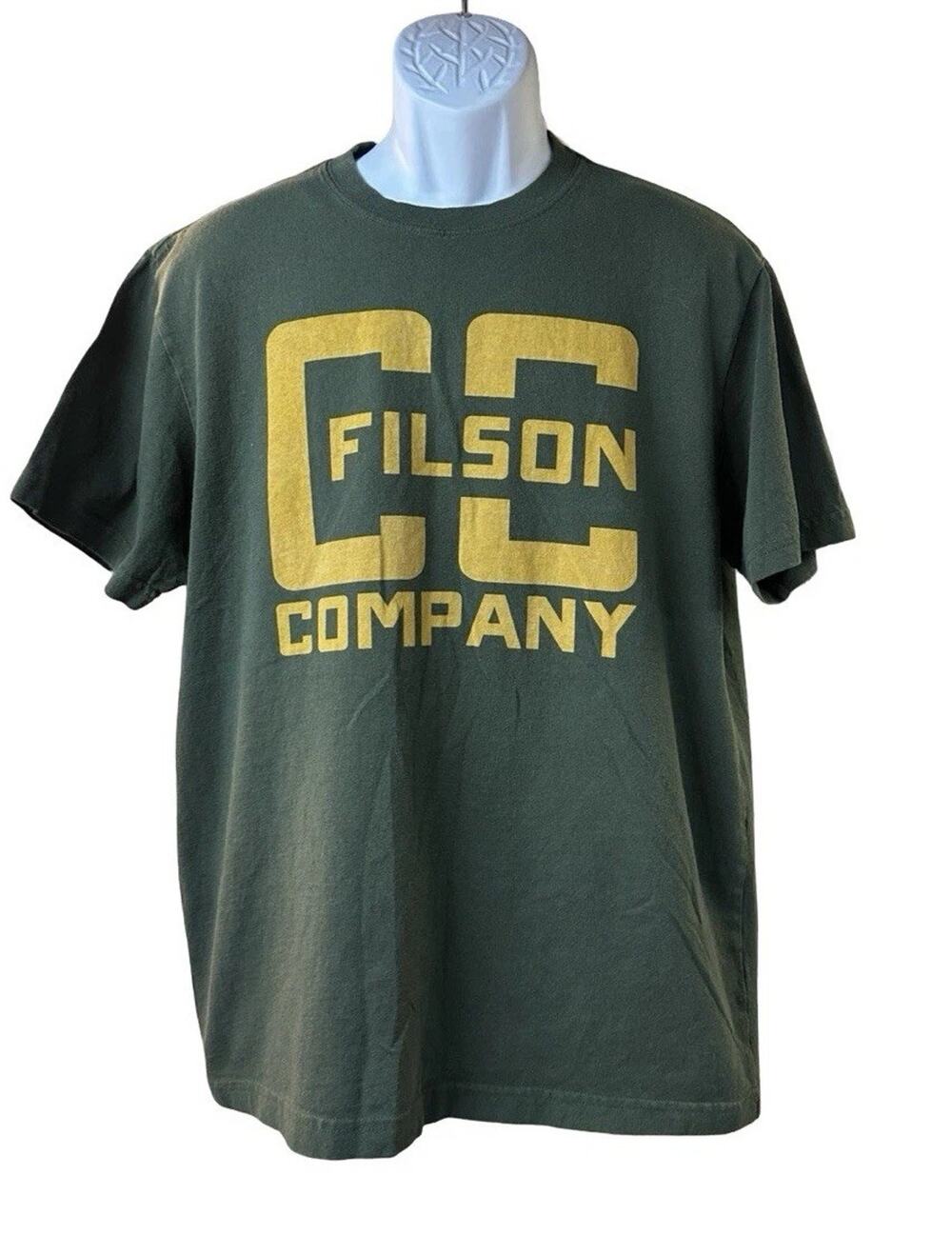 Filson CC Company Graphic T-Shirt Dark Forest Green Men's Size L Made In The USA